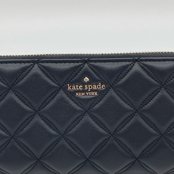 Kate Spade Natalia Smooth Quilted Leather Wallet Black - Picture 2 of 11